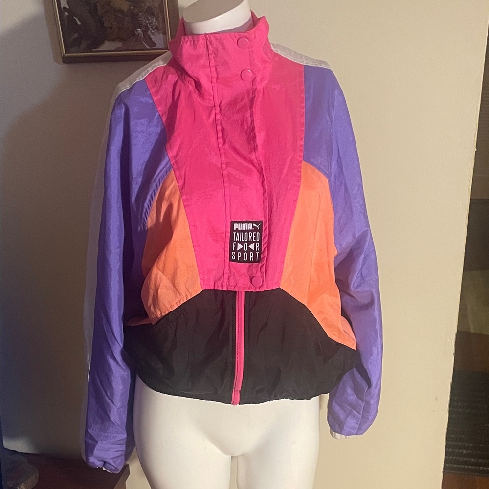 PUMA Women's Vibrant Jacket - Pink, Purple, Orange, Black